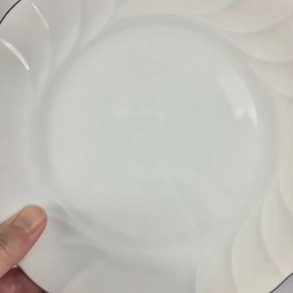 TWO Mikasa Wedding Band Platinum Salad Plates Swirled Platinum Trim
